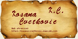 Kosana Cvetković vizit kartica